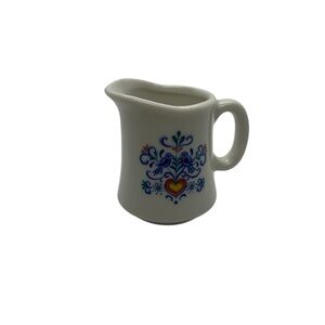 Kids Porcelain Creamer Scandinavian Style With Birds Heart Motif As‎ Is